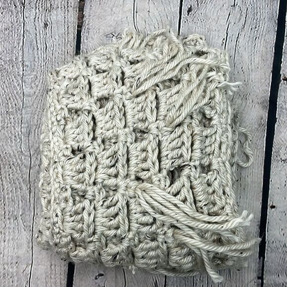 Scarf rectangle chunky knit  fringe detail long 84” - Picture 7 of 9